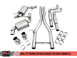 AWE Tuning 16-19 Chevy Camaro SS Non-Resonated Cat-Back Exhaust -Touring Edition (Chrome Silver Tip)