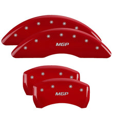 Cargar imagen en el visor de la galería, MGP 4 Caliper Covers Engraved Front &amp; Rear Circle K/Kia Red finish silver ch