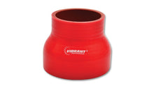 Cargar imagen en el visor de la galería, Vibrant 4 Ply Reinforced Silicone Transition Connector - 2.75in I.D. x 3in I.D. x 3in long (RED)