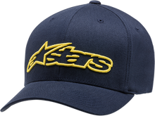 Cargar imagen en el visor de la galería, ALPINESTARS Blaze Flexfit? Hat -Navy/Yellow - Large/XL 1039810057050LX