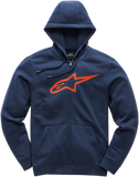 ALPINESTARS Ageless 2 Zip Hoodie - Navy/Red - Medium 1038530527030M