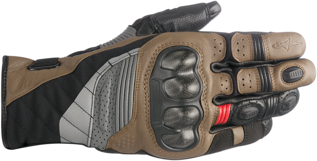ALPINESTARS Belize Drystar? Gloves - Black/Brown/Red - Medium 3526718-1813-M