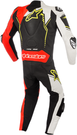ALPINESTARS GP Plus v2 1-Piece Leather Suit - Black/White/Red Fluorescent/Yellow Fluorescent - US 42 / EU 52 3150518-1236-52