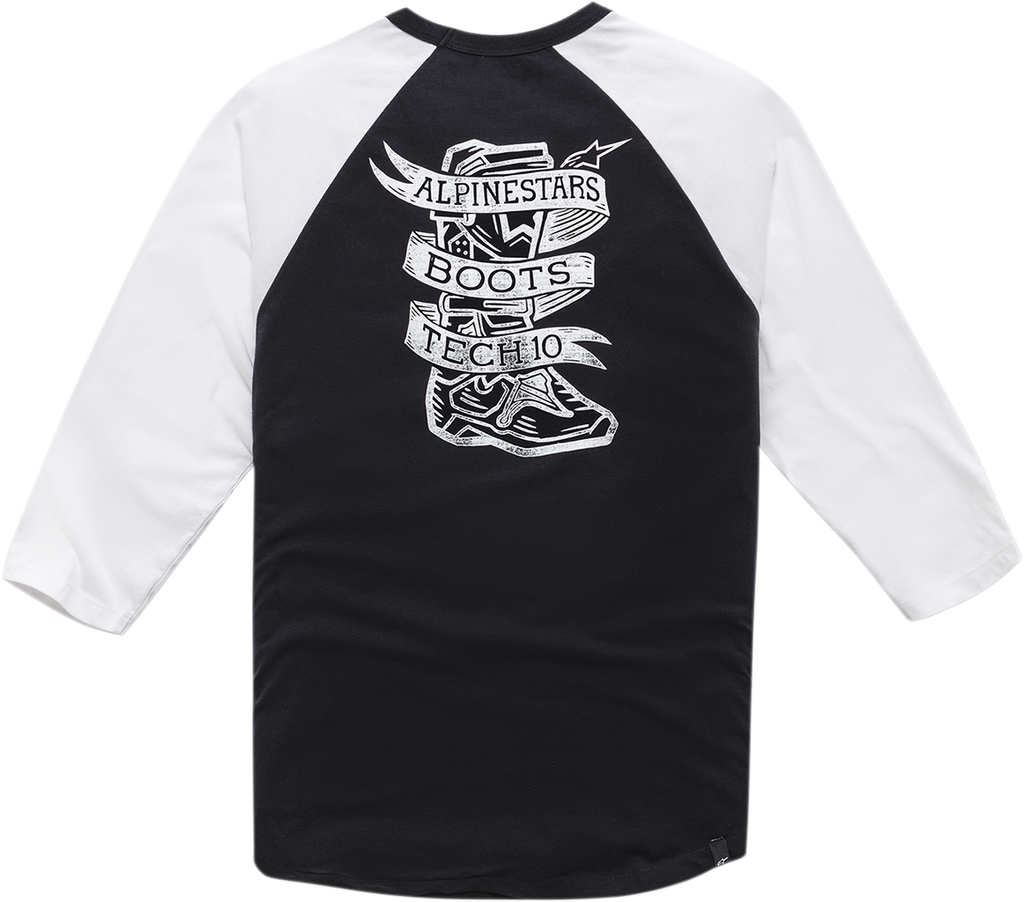ALPINESTARS Booted Raglan T-Shirt - Black/White - Medium 1210710041020M