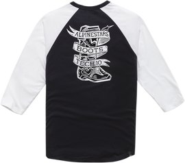 ALPINESTARS Booted Raglan T-Shirt - Black/White - 2XL 12107100410202X