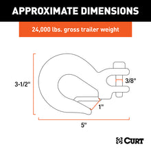 Load image into Gallery viewer, Curt 3/8in Safety Latch Clevis Hook (24000lbs)