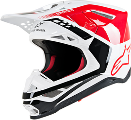 ALPINESTARS Supertech M8 Helmet - Triple - MIPS - Red/White Glossy - Small 8301319-3182-SM