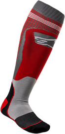 ALPINESTARS MX Plus 1 Socks - Red/Gray - Large/2XL 4701820-318-L2X