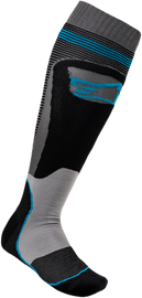 ALPINESTARS MX Plus 1 Socks - Black/Cyan - Small/Medium 4701820-1079-SM