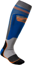 Cargar imagen en el visor de la galería, ALPINESTARS MX Plus 1 Socks - Blue/Orange - Large/2XL 4701820-7042L2X