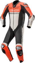 Charger l&#39;image dans la galerie, ALPINESTARS Missile Ignition 1-Piece Leather Suit - Red Fluorescent/White/Black - US 48 / EU 58 3150120-3001-58