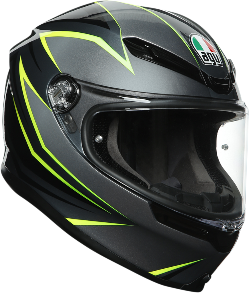 AGV K6 Helmet - Flash - Gray/Black/Lime - ML 216301O2MY01108