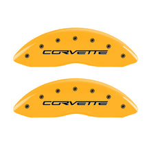 Charger l&#39;image dans la galerie, MGP 4 Caliper Covers Engraved Front &amp; Rear C6/Corvette Yellow finish black ch