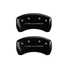Carica l&#39;immagine nel visualizzatore di Gallery, MGP 4 Caliper Covers Engraved Front &amp; Rear Block/Challenger Black finish silver ch