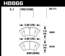 Laden Sie das Bild in den Galerie-Viewer, Hawk 18-19 Audi S5 HPS 5.0 Rear Brake Pads