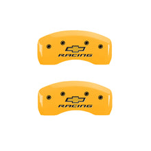 Carica l&#39;immagine nel visualizzatore di Gallery, MGP 4 Caliper Covers Engraved F &amp; R Chevy Racing Yellow Finish Black Char 2019 Chevrolet Bolt EV