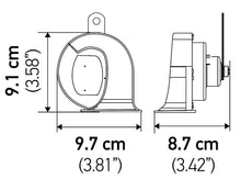 Cargar imagen en el visor de la galería, Hella Horn Kit Bx Black Trumpet 24V Univ