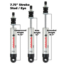 Carica l&#39;immagine nel visualizzatore di Gallery, Ridetech HQ Series Shock Absorber Single Adjustable 7.55in Stroke Eye/Stud Mounting 11.55in x 19.1in