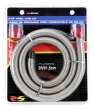 Laden Sie das Bild in den Galerie-Viewer, Spectre Stainless Steel Flex Fuel Line 3/8in. ID - 3ft. w/Clamps Red/Blue