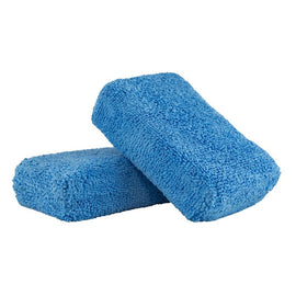 Chemical Guys Premium Grade Microfiber Applicators - 2in x 4in x 6in - Blue - 2 Pack - Single