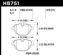 Carica l&#39;immagine nel visualizzatore di Gallery, Hawk 2015 BMW 428i Gran Coupe / 11-16 535i / 11-16 X3/X4 HP Plus Rear Brake Pads