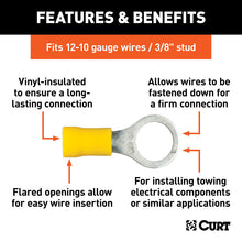 गैलरी व्यूवर में इमेज लोड करें, Curt Ring Terminals (12-10 Wire Gauge 3/8in Stud Size 100-Pack)