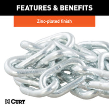 Load image into Gallery viewer, Curt 35in Safety Chain w/1 Clevis Hook (7800lbs Clear Zinc)