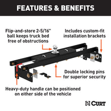 Load image into Gallery viewer, Curt 07-18 GMC Sierra 1500 Classic Double Lock Gooseneck Hitch Kit w/Installation Brackets