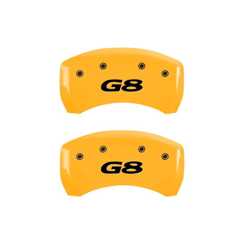 MGP 4 Caliper Covers Engraved Front Pontiac Rear G8 Yellow Finish Black Char 2008 Pontiac G8