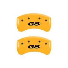 Cargar imagen en el visor de la galería, MGP 4 Caliper Covers Engraved Front Pontiac Rear G8 Yellow Finish Black Char 2008 Pontiac G8
