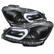 Cargar imagen en el visor de la galería, Spyder Mercedes Benz W204 C-Class 12-13 Projector Halogen Model- DRL Blk PRO-YD-MBW20412-DRL-BK
