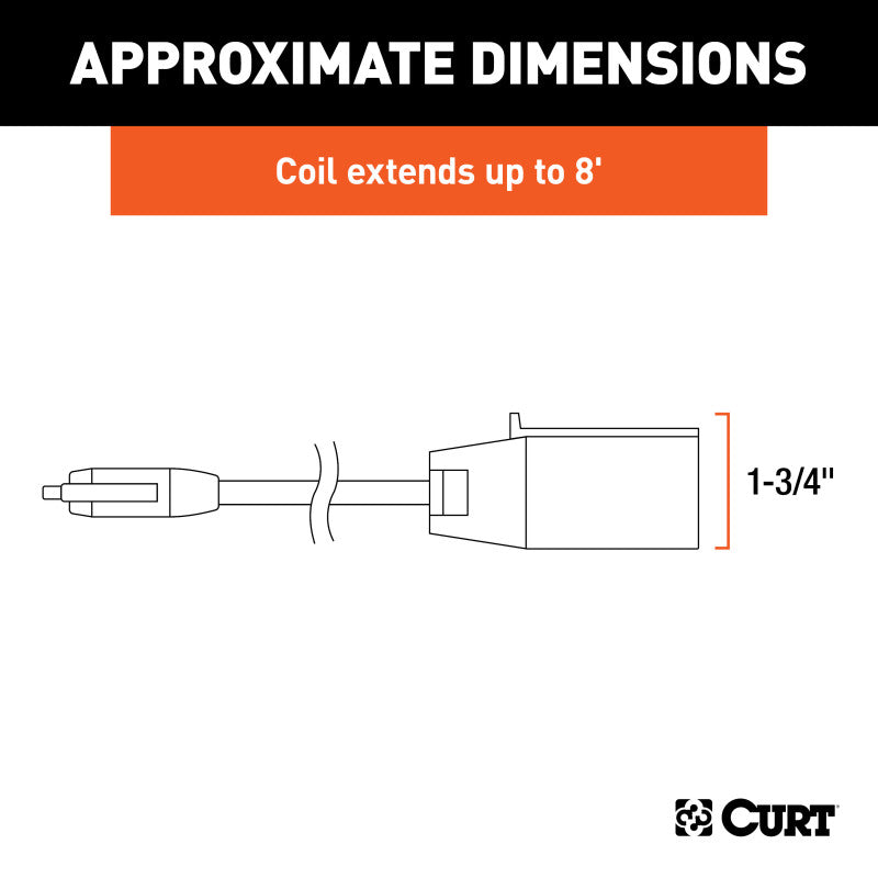 Curt RV 7 To 4-Flat Coiled Adapter