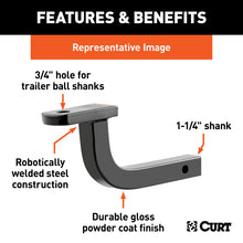 Load image into Gallery viewer, Curt Class 1 Ball Mount (1-1/4in Shank 2000lbs 3-3/4in Rise 11-1/2in Long)