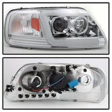 Cargar imagen en el visor de la galería, Spyder 97-03 Ford F-150 (After 6/1997) V2 Proj Headlights DRL LED - Chrm (PRO-YD-FF15097V2-LB-C)