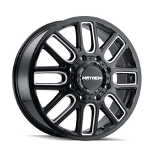 Cargar imagen en el visor de la galería, Mayhem 8107D Cogent Dually 22x8.25/8x165.1 BP/115mm Offset/121.3mm Hub Black w/ Milled Spokes Wheel