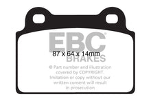 Cargar imagen en el visor de la galería, EBC 08-16 Mitsubishi Lancer Evo 10 2.0 Turbo (1 piece rotor) Yellowstuff Rear Brake Pads