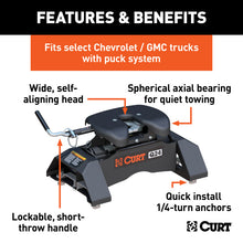 Carica l&#39;immagine nel visualizzatore di Gallery, Curt Q24 5th Wheel Hitch w/ GM Puck System Legs - 2020 Chevrolet Silverado/GMC Sierra 2500/3500HD