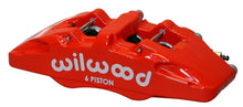 गैलरी व्यूवर में इमेज लोड करें, Wilwood Caliper-Forged Dynapro 6 5.25in Mount-Red-L/H 1.38/1.00/1.00in Pistons .81in Disc