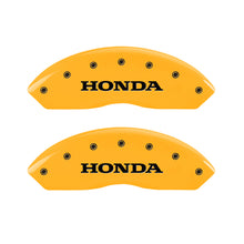 Carica l&#39;immagine nel visualizzatore di Gallery, MGP 4 Caliper Covers Engraved Front Honda Engraved Rear Odyssey Yellow finish black ch