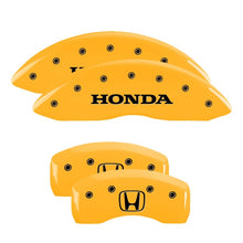 Charger l&#39;image dans la galerie, MGP 4 Caliper Covers Engraved Front Honda Rear H Logo Yellow Finish Black Char 2009 Honda Ridgeline