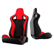 Charger l&#39;image dans la galerie, Xtune Scs Style Racing Seat Suede/Pu X (Double Slider) Red/Black Driver Side RST-SCS-01-RDX-DR