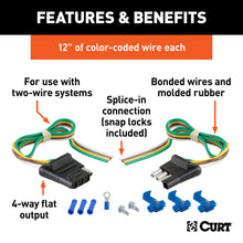 Load image into Gallery viewer, Curt 4-Way Flat Connector Plug &amp; Socket w/12in Wires Each &amp; Hardware (Packaged)