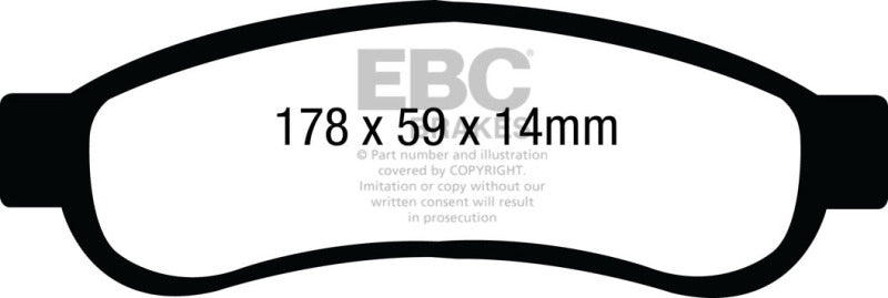 EBC 08-10 Ford F250 (inc Super Duty) 5.4 (2WD) Extra Duty Rear Brake Pads - 2to4wheels