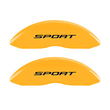 Charger l&#39;image dans la galerie, MGP 4 Caliper Covers Engraved Front &amp; Rear No Bolts/Sport 2015 Yellow finish black ch