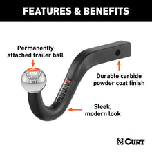 Carica l&#39;immagine nel visualizzatore di Gallery, Curt Euro Mount (2in Ball 1-1/4in Shank 3500lbs -3/4in High 8-3/4in Long)