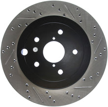Charger l&#39;image dans la galerie, StopTech 08+ Subaru STI (Will Not Fit 05-07) Slotted &amp; Drilled Sport Brake Rotor
