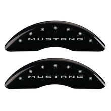 Carica l&#39;immagine nel visualizzatore di Gallery, MGP 4 Caliper Covers Engraved Front 2015/Mustang Engraved Rear 2015/Bar &amp; Pony Black fnsh silver ch