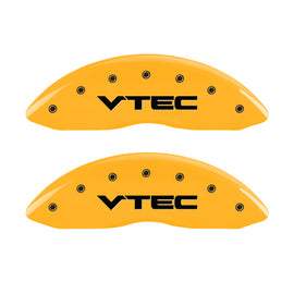 MGP 4 Caliper Covers Engraved Front & Rear Vtech Yellow Finish Black Char 2009 Honda Ridgeline