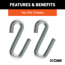 Load image into Gallery viewer, Curt 48in Safety Chain w/2 S-Hooks (5000lbs Clear Zinc)
