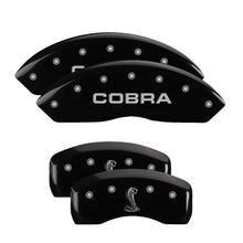 Load image into Gallery viewer, MGP Rear set 2 Caliper Covers Engraved Rear Tiffany Snake Black finish silver ch
